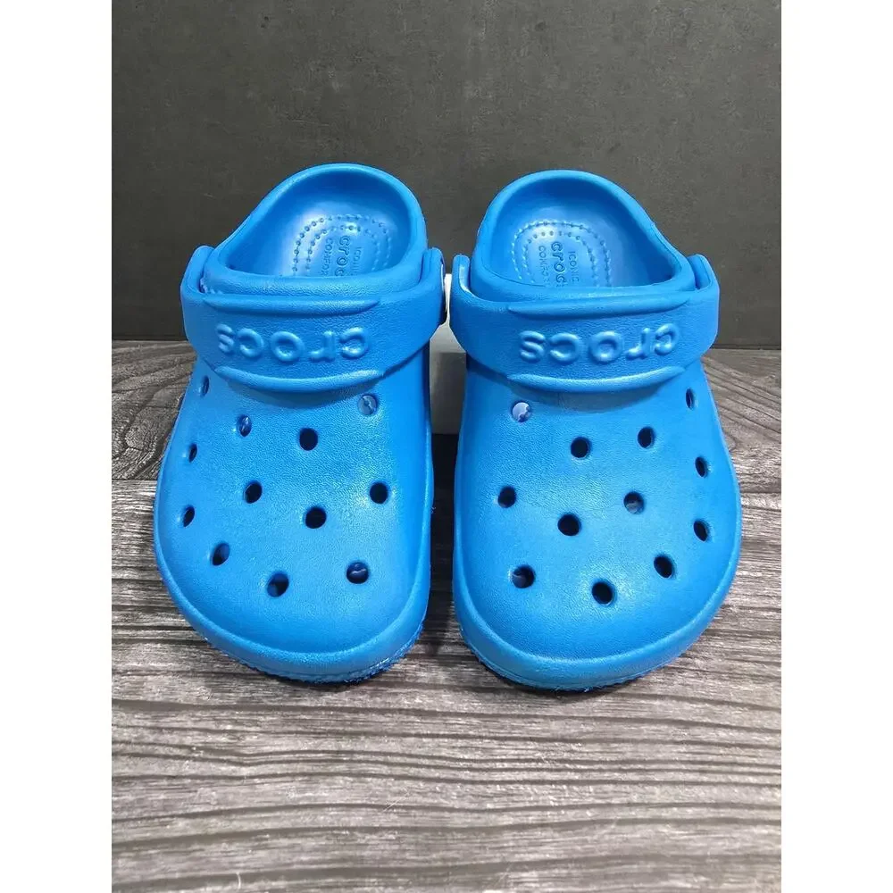 Crocs Classic Clog Unisex Kids Blue Slip-On Strap US C8 toddler FREE CHARM!